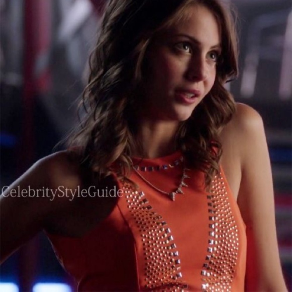 Bebe Orange Open Back Studded Tank Mini Dress - Picture 2 of 14